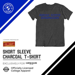Boise State Broncos Campus Colors NCAA Adult Cotton Blend Charcoal Tagless T-Shirt - Charcoal