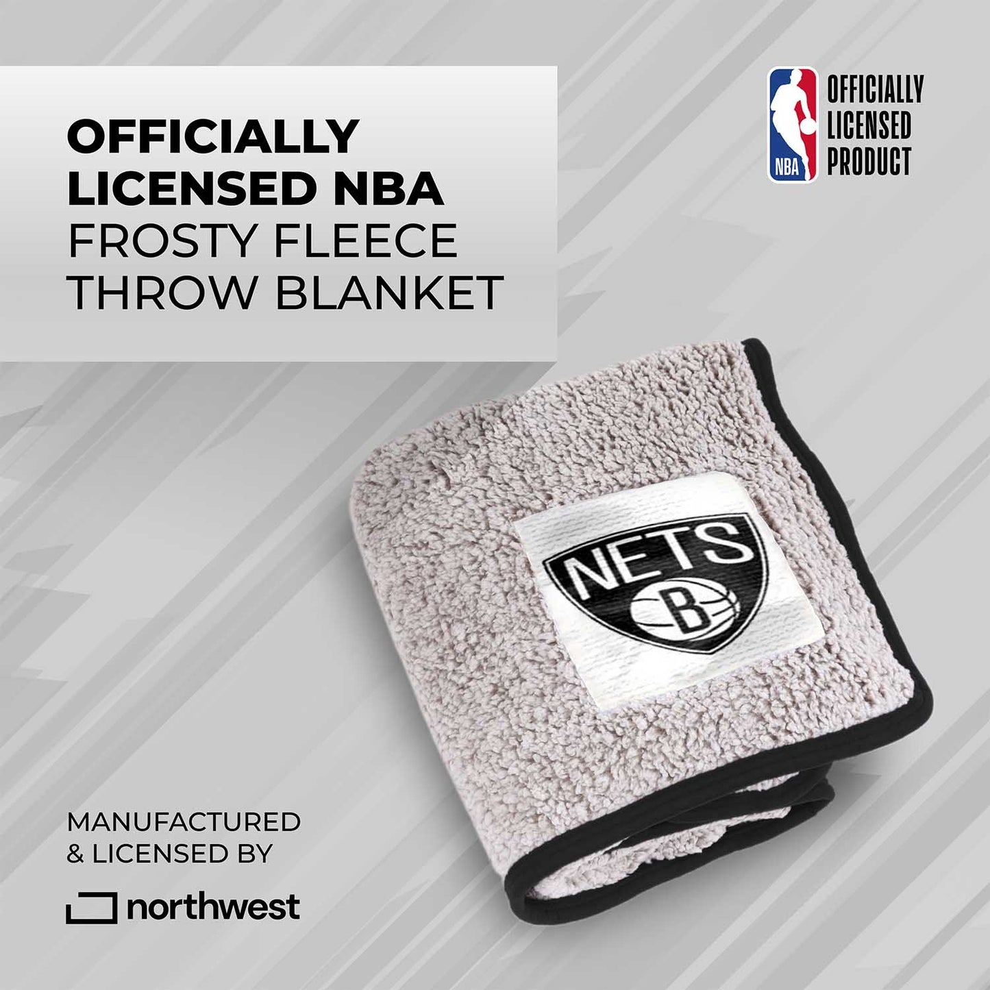 Brooklyn Nets NBA Silk Touch Sherpa Throw Blanket - Black
