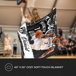 Brooklyn Nets Northwest NBA Hi-Def Kevin Durant Silk Blanket - Black