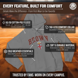 Brown Bears Campus Colors Adult Arch & Logo Soft Style Gameday Hooded Sweatshirt  - Gray