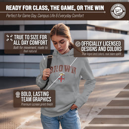 Brown Bears Campus Colors Adult Arch & Logo Soft Style Gameday Hooded Sweatshirt  - Gray