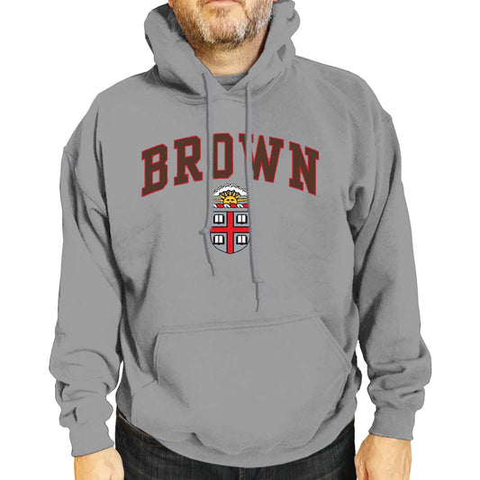 Brown Bears Campus Colors Adult Arch & Logo Soft Style Gameday Hooded Sweatshirt  - Gray