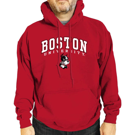 Boston Terriers Adult Arch & Logo Soft Style Gameday Hooded Sweatshirt - Red