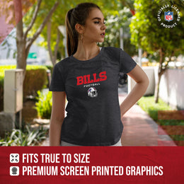 Buffalo Bills Women's NFL Football Helmet Short Sleeve Tagless T-Shirt - Charcoal