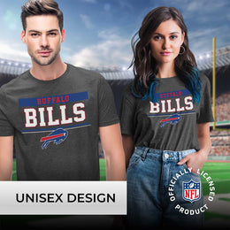 Buffalo Bills NFL Adult Team Block Tagless T-Shirt - Charcoal