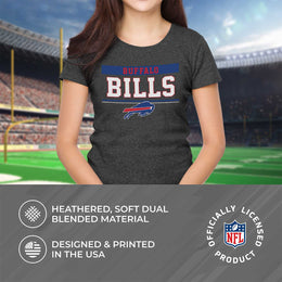Buffalo Bills NFL Women's Team Block Plus Sized Relaxed Fit T-Shirt - Charcoal