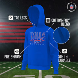 Buffalo Bills NFL Adult Unisex Overtime Blueprint Soft Fleece Hooded Sweatshirt - Royal