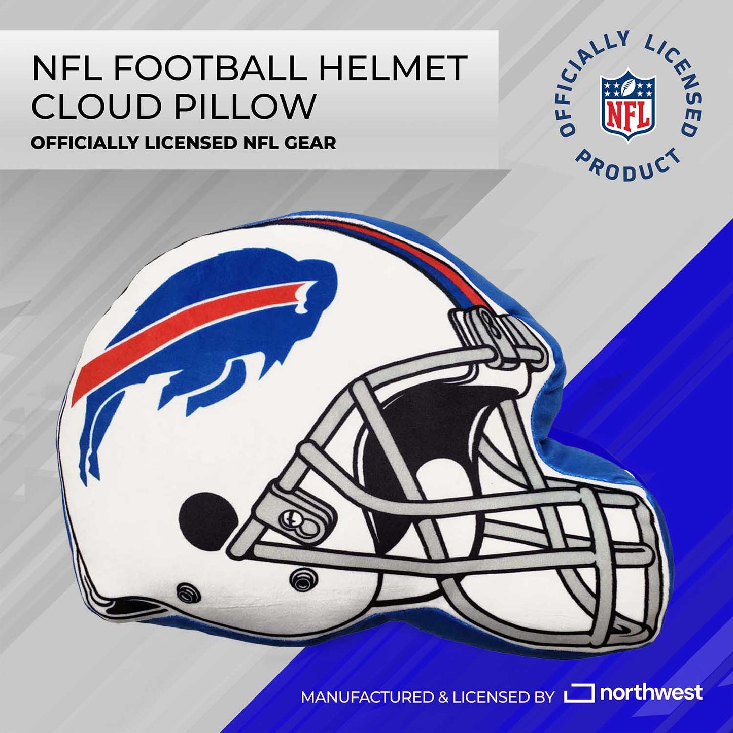 Buffalo Bills NFL Helmet Football Super Soft Plush Pillow - Blue