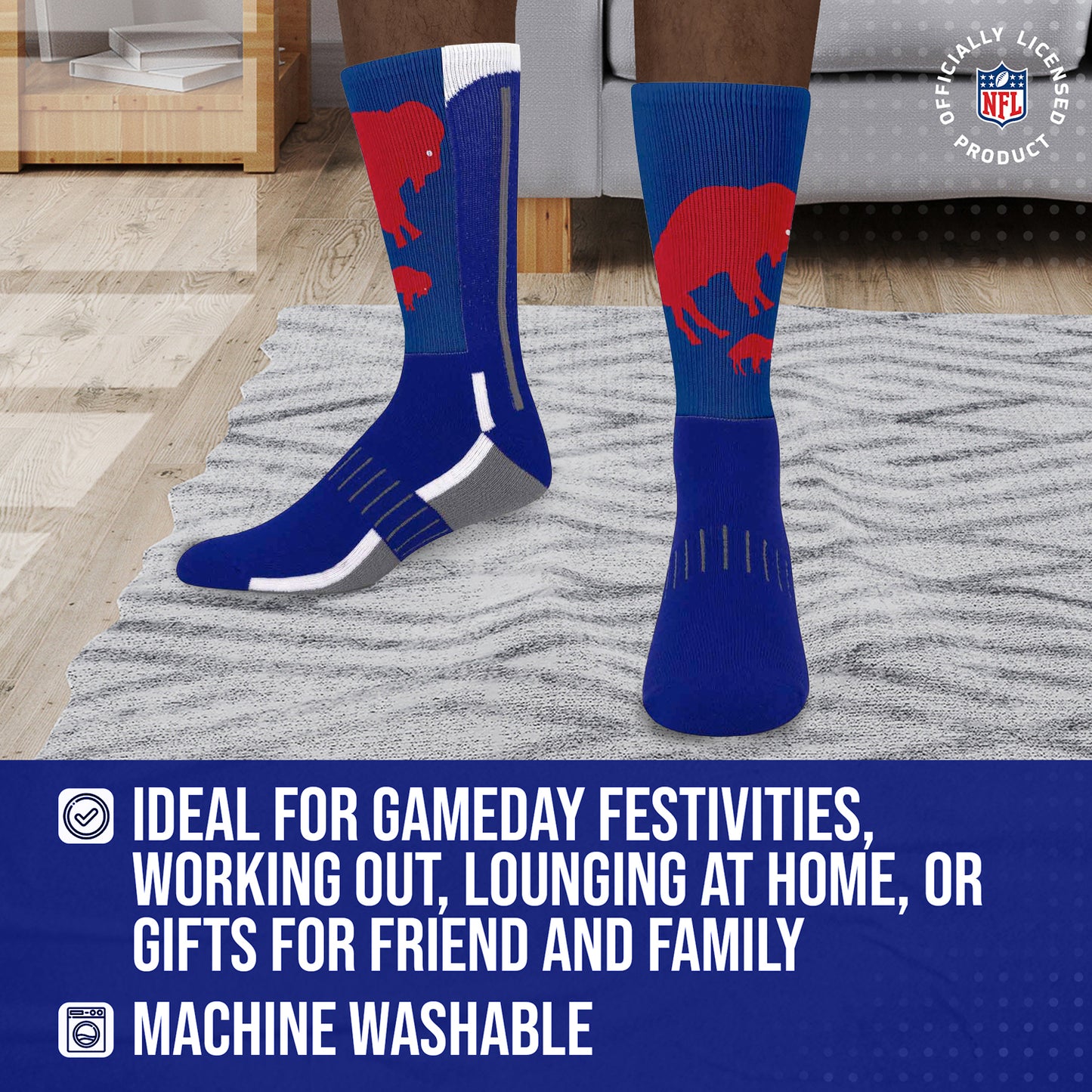 Buffalo Bills NFL V Curve  Socks - Team Color