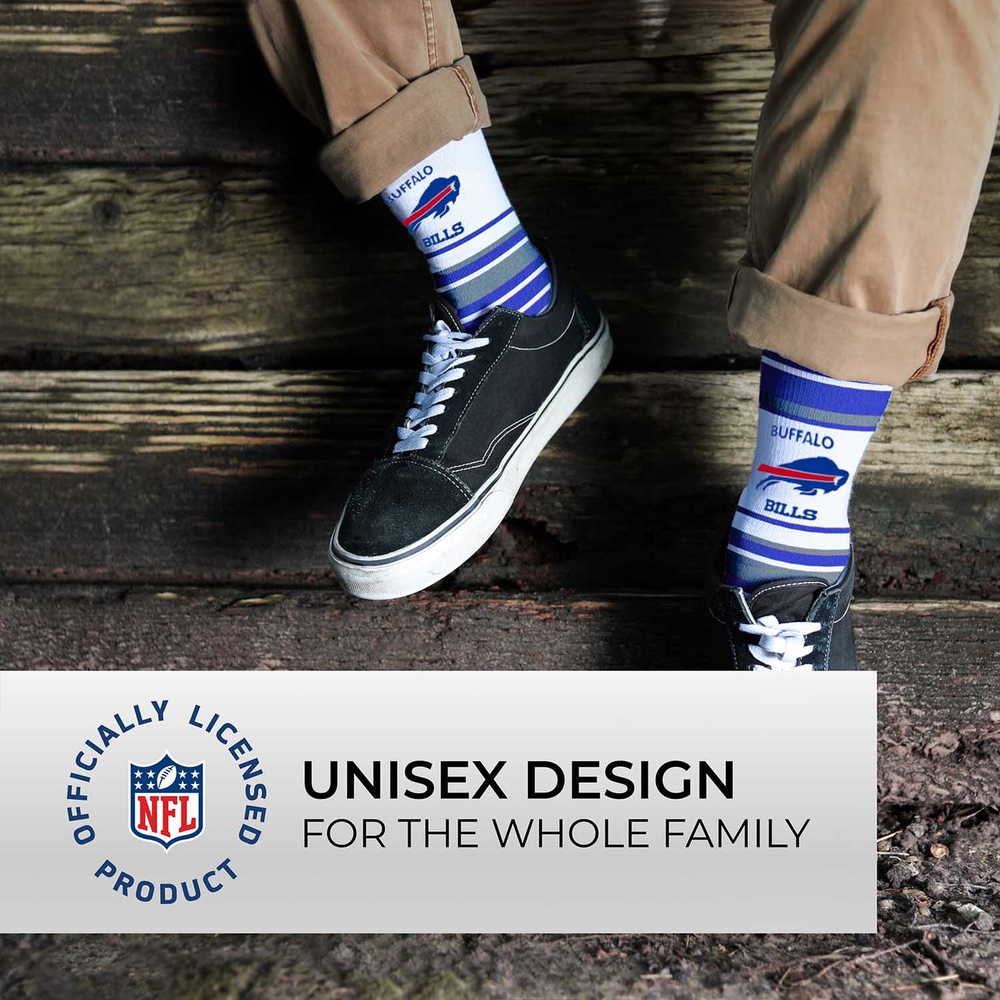Buffalo Bills NFL Adult Striped Dress Socks - Blue