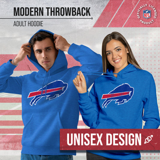 Buffalo Bills NFL Adult Unisex Modern Throwback Ultra Soft Fleece Hooded Sweatshirt - Blue