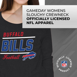 Buffalo Bills NFL Womens Crew Neck Light Weight - Charcoal