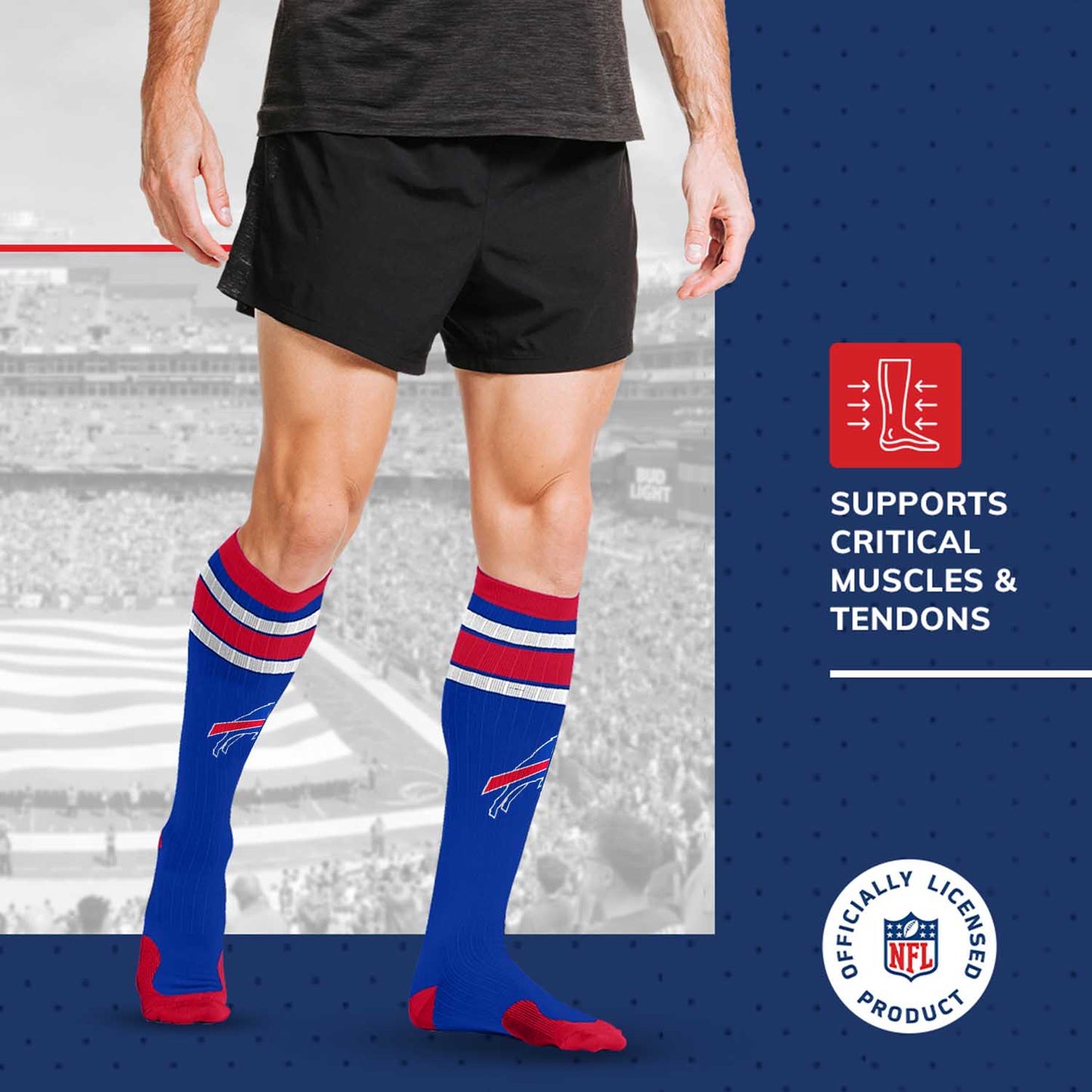 Buffalo Bills NFL Adult Knee High-Performance Socks - Royal