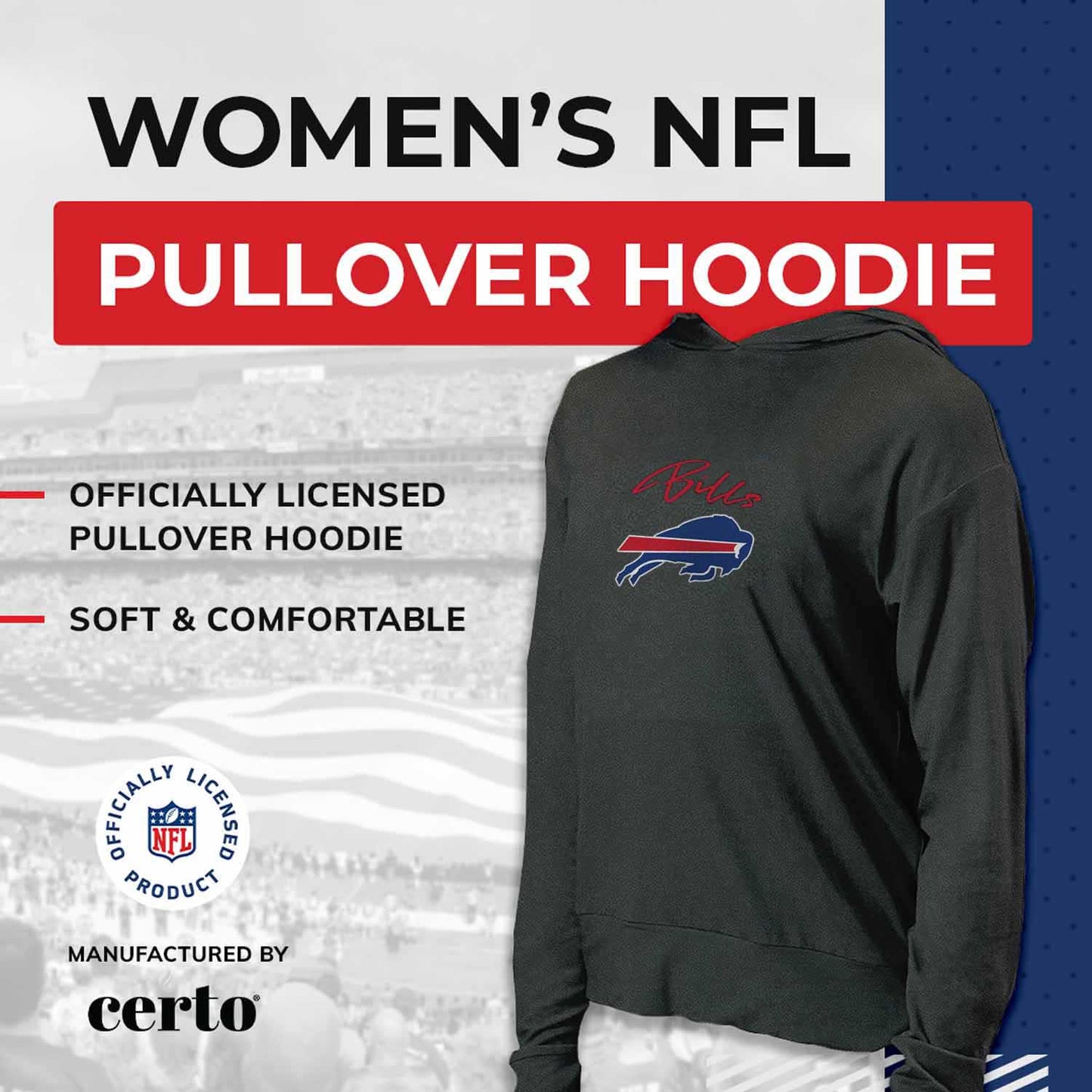 Buffalo Bills NFL Women's Session Pullover Hoodie - Black
