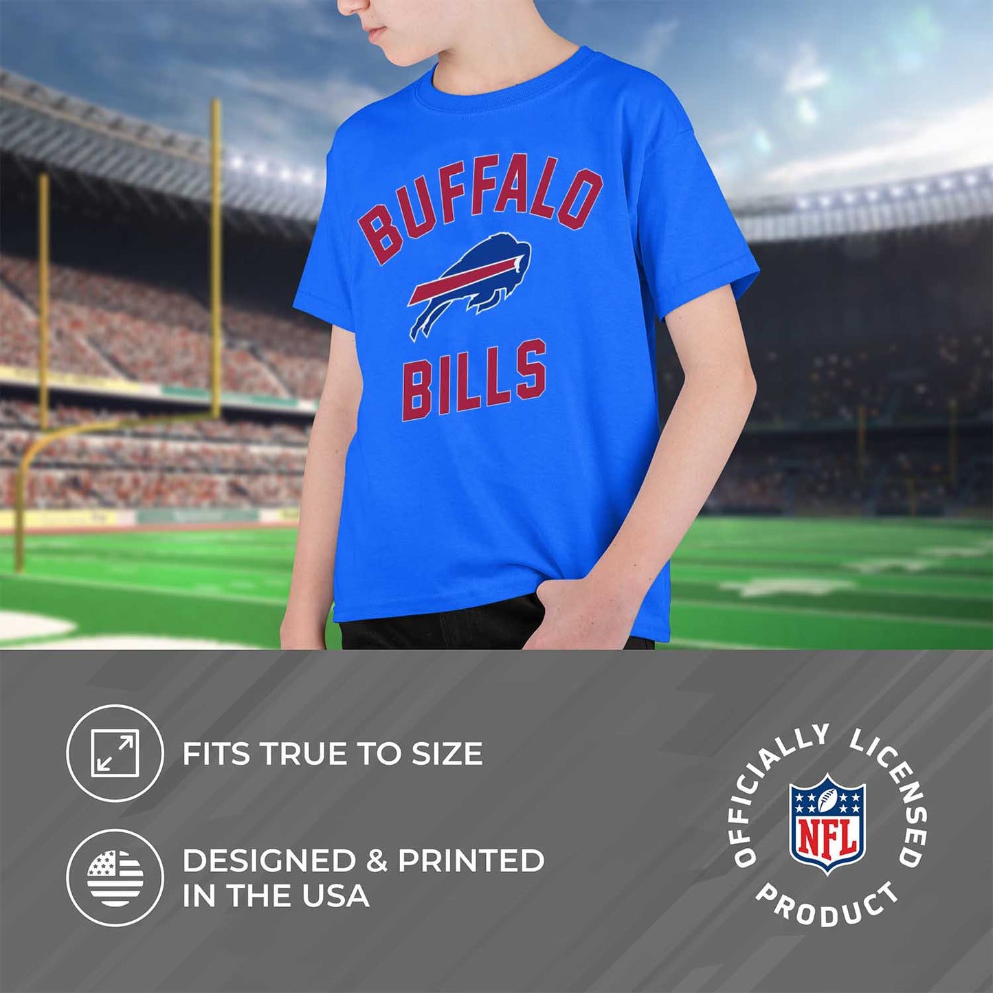 Buffalo Bills NFL Youth Gameday Football T-Shirt - Royal