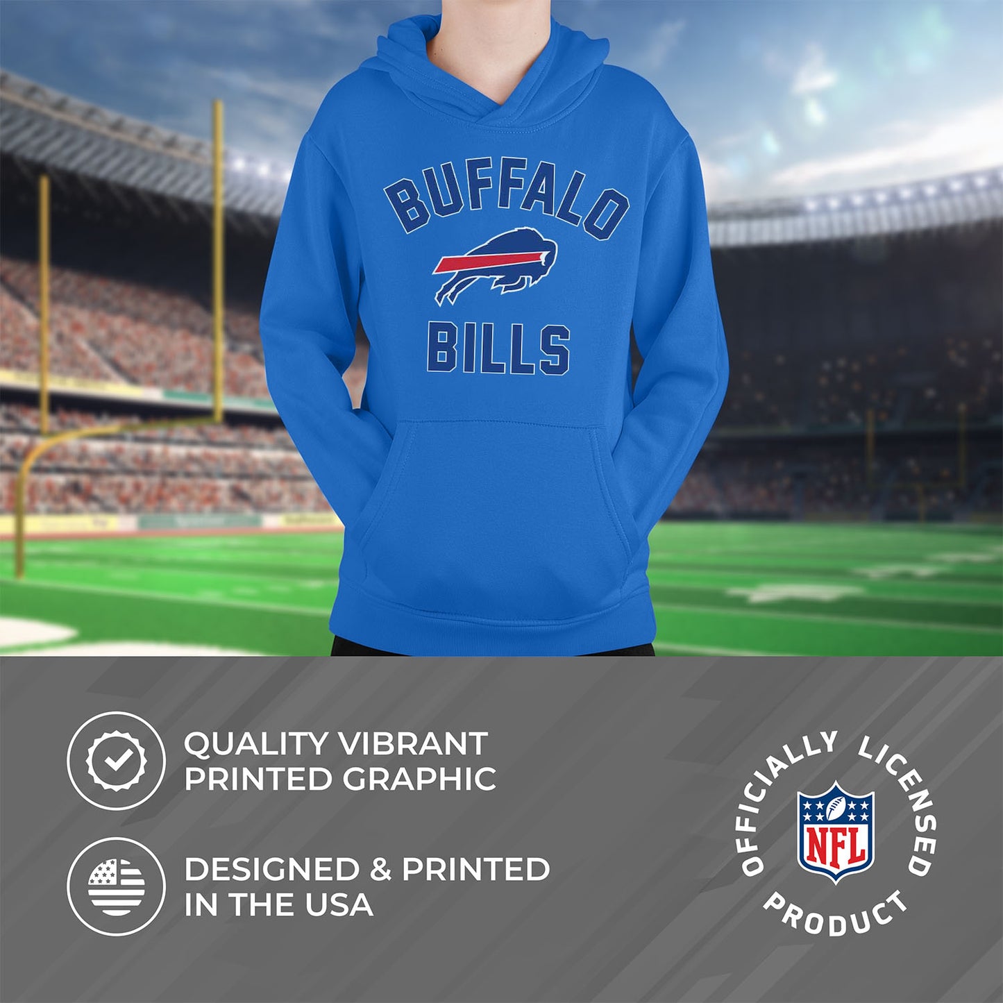 Buffalo Bills NFL Youth Gameday Hooded Sweatshirt - Royal