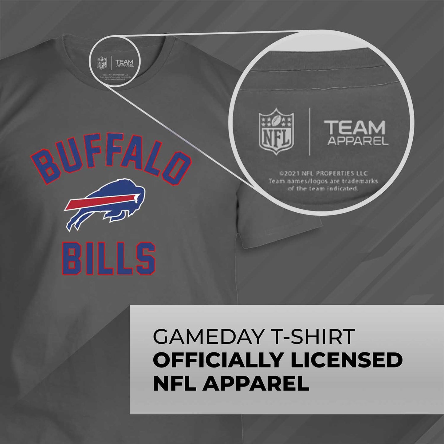 Buffalo Bills NFL Adult Gameday T-Shirt - Sport Gray