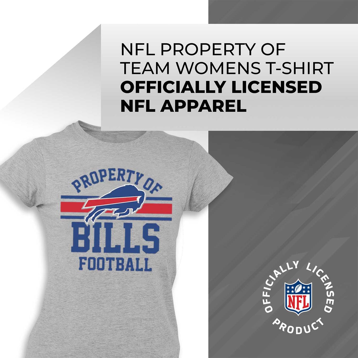 Buffalo Bills NFL Women's Property Of Lightweight Plus Size T-Shirt - Sport Gray