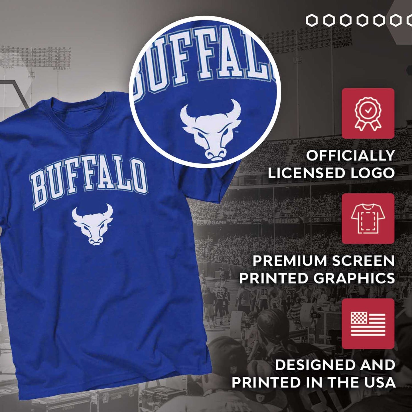 Buffalo Bulls NCAA Adult Gameday Cotton T-Shirt - Royal