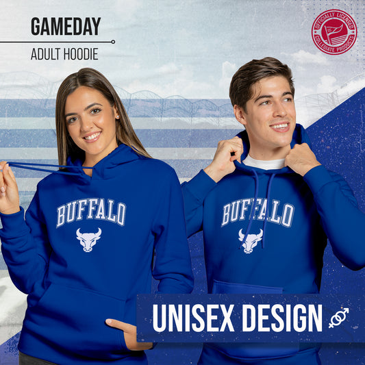 Buffalo Bulls Adult Arch & Logo Soft Style Gameday Hooded Sweatshirt - Royal