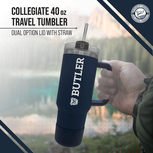 Butler Bulldogs College & University 40 oz Travel Tumbler With Handle - Navy