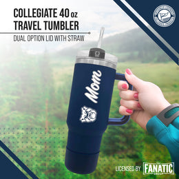 Butler Bulldogs Collegiate 40oz Stainless Steel Travel Tumbler with Handle for Mom - Navy