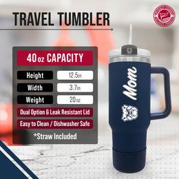 Butler Bulldogs Collegiate 40oz Stainless Steel Travel Tumbler with Handle for Mom - Navy