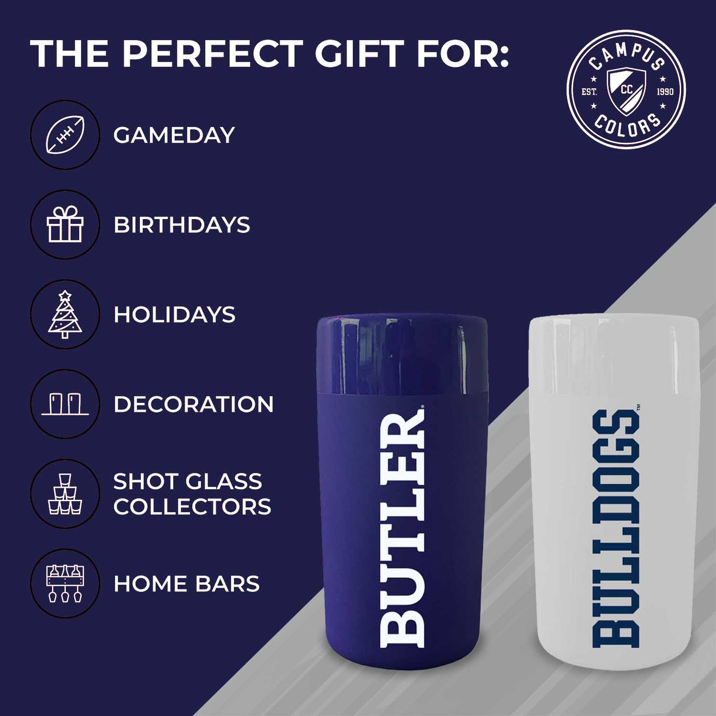Butler Bulldogs College and University 2-Pack Shot Glasses - Team Color