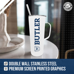 Butler Bulldogs NCAA Stainless Steel 20oz Roadie With Handle & Dual Option Lid With Straw - White