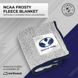 BYU Cougars NCAA Silk Sherpa College Throw Blanket - Navy