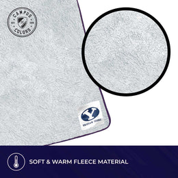BYU Cougars NCAA Silk Sherpa College Throw Blanket - Navy