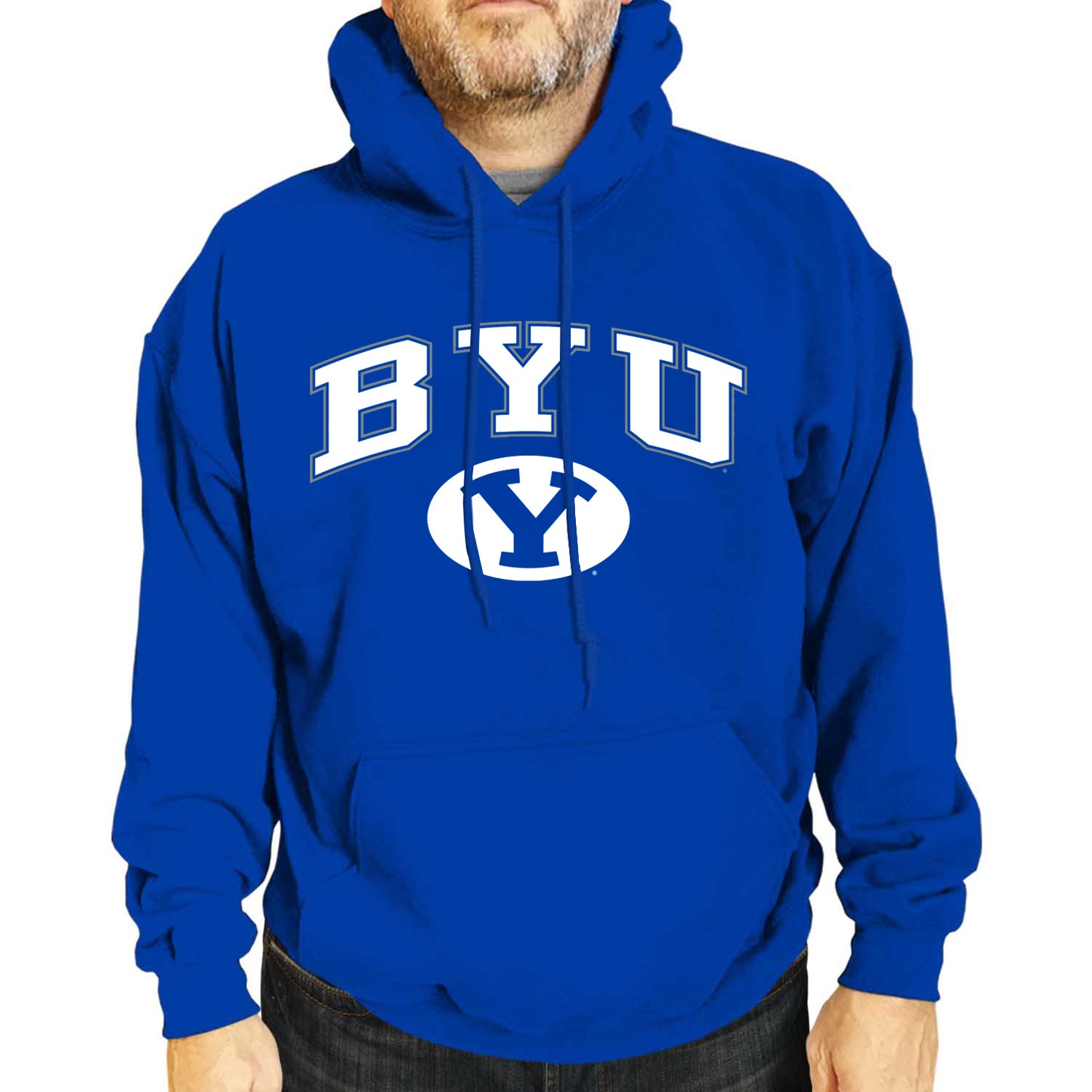 BYU Cougars Adult Arch & Logo Soft Style Gameday Hooded Sweatshirt - Navy