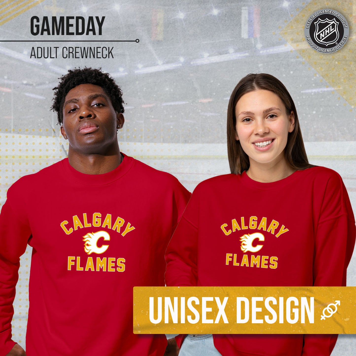 Calgary Flames Adult NHL Gameday Crewneck Sweatshirt - Red