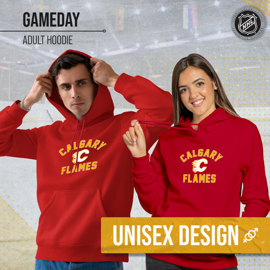 Calgary Flames Adult NHL Primary Logo Hooded Sweatshirt - Red