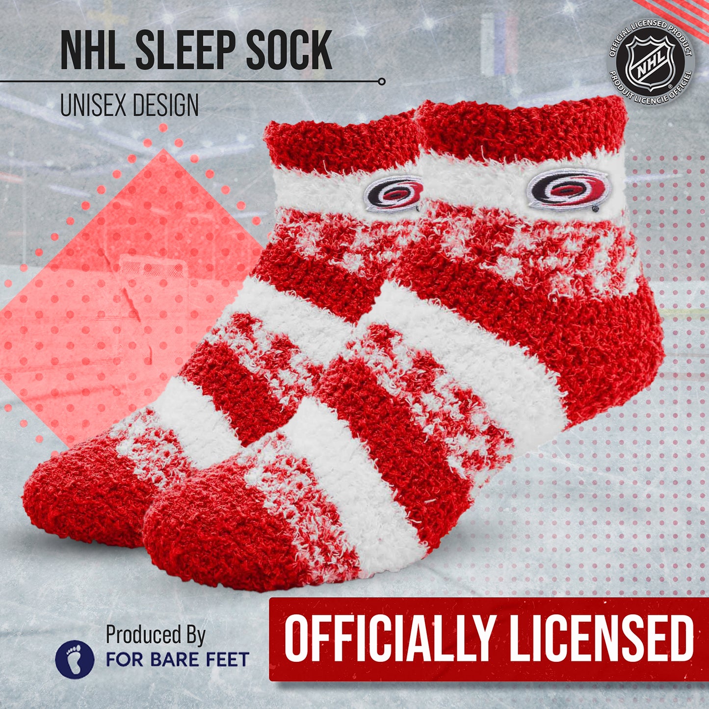 Carolina Hurricanes NHL Unisex Cozy Sleep Socks - Red