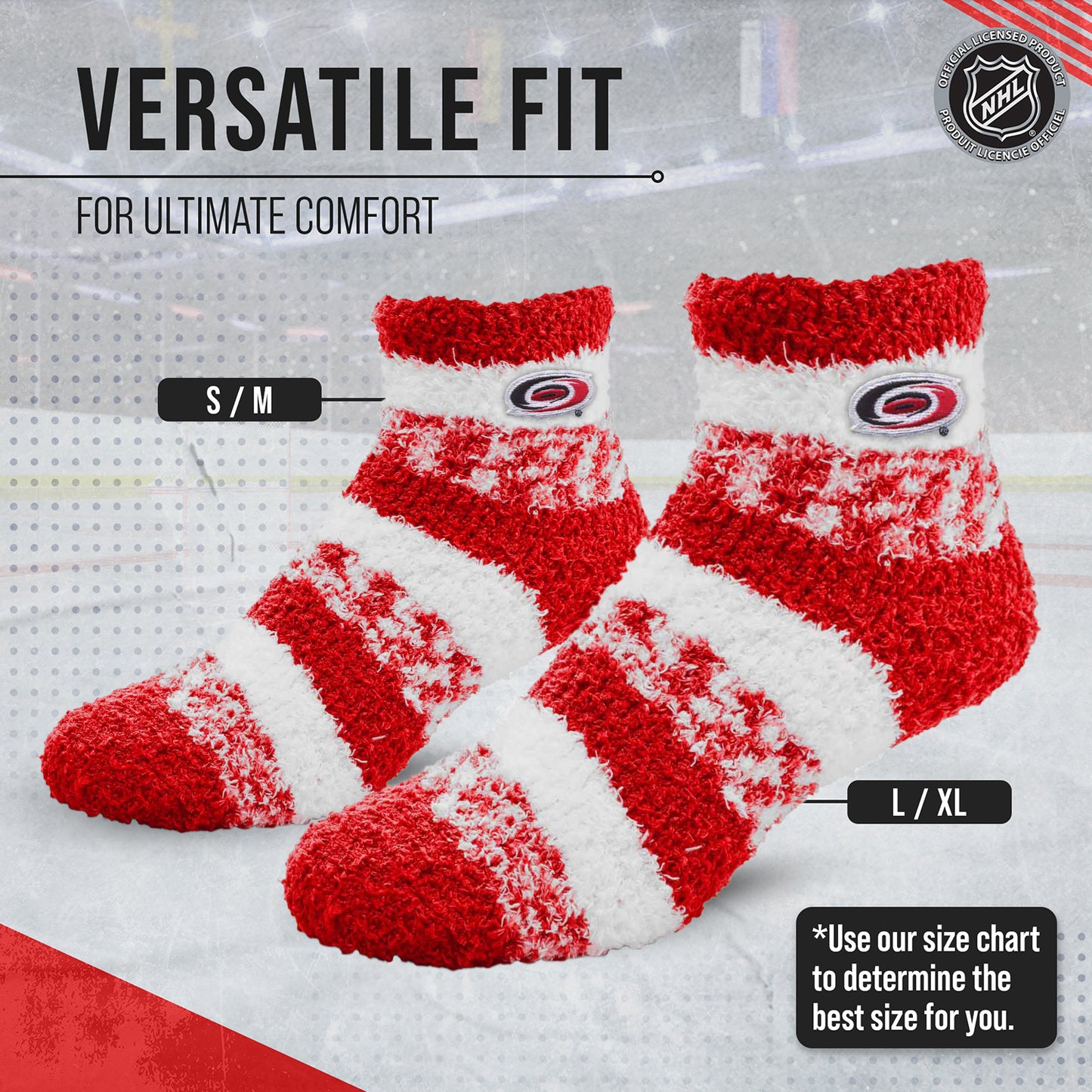 Carolina Hurricanes NHL Unisex Cozy Sleep Socks - Red