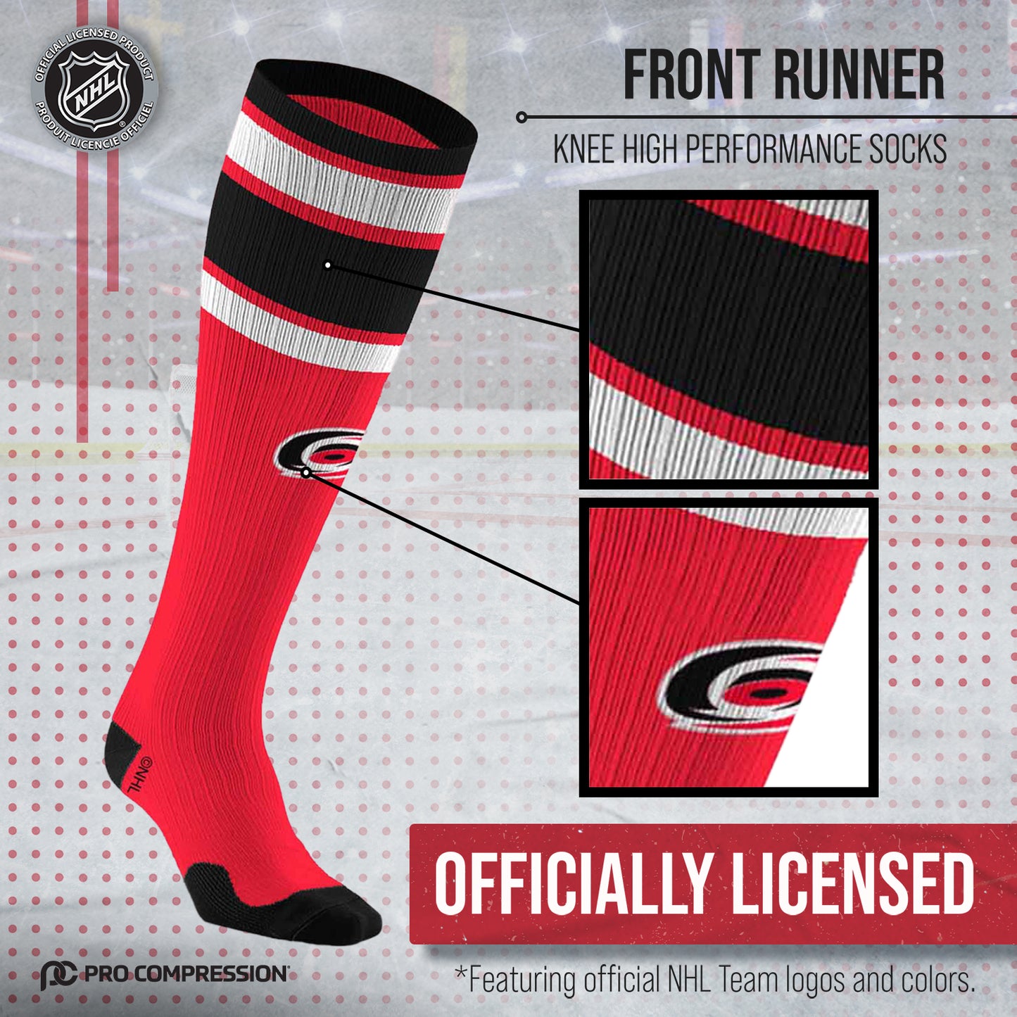 Carolina Hurricanes NHL Adult Knee High-Performance Socks - Red