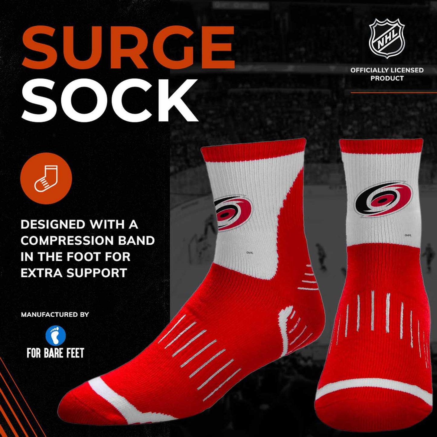 Carolina Hurricanes NHL Youth Surge Socks - Red