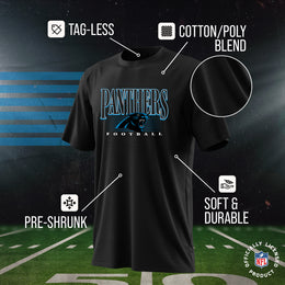 Carolina Panthers NFL Adult Overtime Blueprint Tag-Less T-Shirt - Black