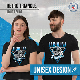 Carolina Panthers NFL Adult Retro Triangle Unisex T-Shirt - Black