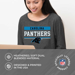 Carolina Panthers NFL Womens Charcoal Crew Neck Football Apparel - Charcoal