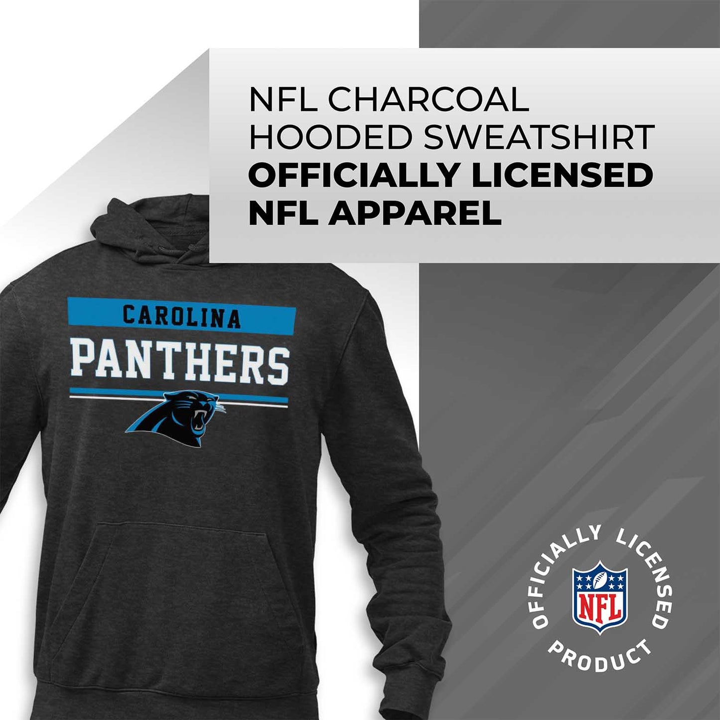 Carolina Panthers NFL Adult Gameday Charcoal Hooded Sweatshirt - Charcoal