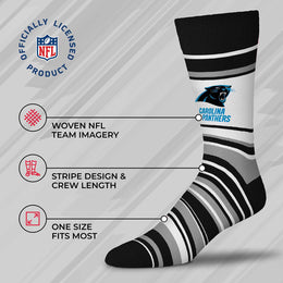 Carolina Panthers NFL Adult Striped Dress Socks - Black