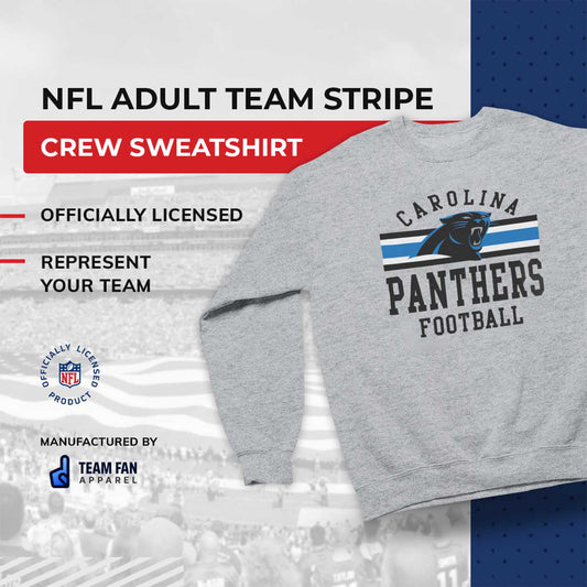 Carolina Panthers NFL Team Stripe Crew Sweatshirt - Sport Gray
