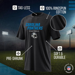 Carolina Panthers NFL Adult Football Helmet Tagless T-Shirt - Charcoal
