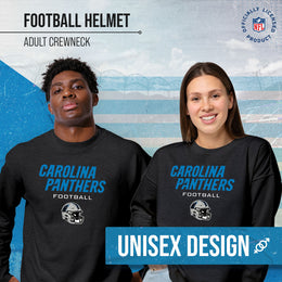 Carolina Panthers Adult NFL Football Helmet Heather Crewneck Sweatshirt - Charcoal