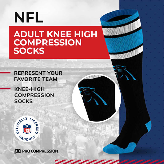 Carolina Panthers NFL Adult Knee High-Performance Socks - Black