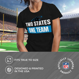 Carolina Panthers NFL Womens Plus Size Team Slogan Short Sleeve T-Shirt - Black
