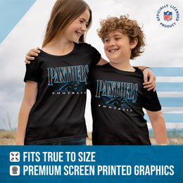 Carolina Panthers NFL Youth Overtime Blueprint Football T-Shirt Unisex Tag Free Comfortable - Black