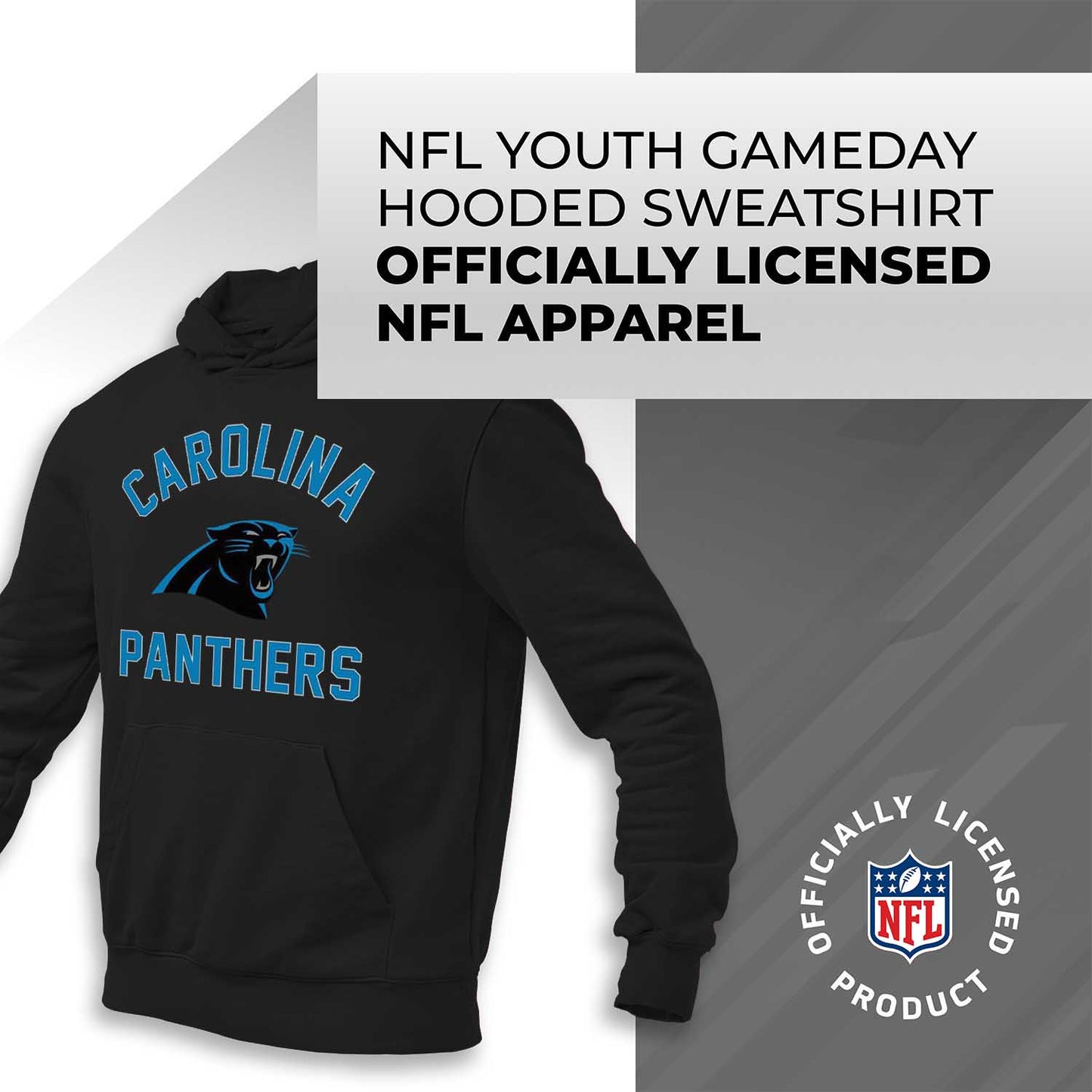 Carolina Panthers NFL Youth Gameday Hooded Sweatshirt - Black
